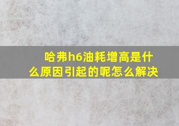 哈弗h6油耗增高是什么原因引起的呢怎么解决