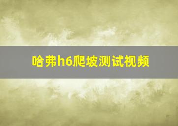 哈弗h6爬坡测试视频