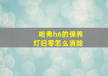 哈弗h6的保养灯归零怎么消除