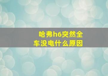 哈弗h6突然全车没电什么原因