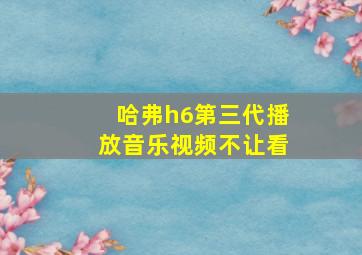 哈弗h6第三代播放音乐视频不让看