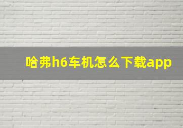 哈弗h6车机怎么下载app