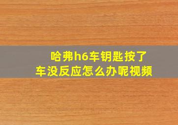 哈弗h6车钥匙按了车没反应怎么办呢视频