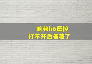 哈弗h6遥控打不开后备箱了