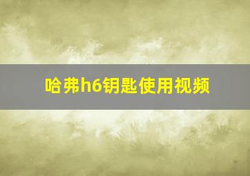 哈弗h6钥匙使用视频