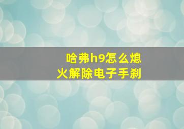 哈弗h9怎么熄火解除电子手刹