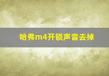 哈弗m4开锁声音去掉