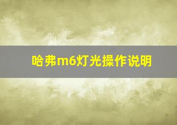 哈弗m6灯光操作说明