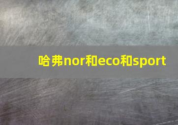 哈弗nor和eco和sport