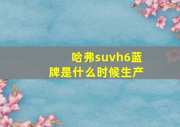 哈弗suvh6蓝牌是什么时候生产