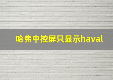 哈弗中控屏只显示haval