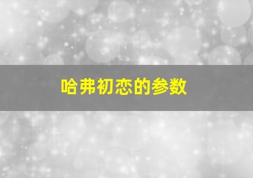 哈弗初恋的参数