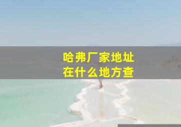 哈弗厂家地址在什么地方查