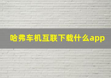 哈弗车机互联下载什么app