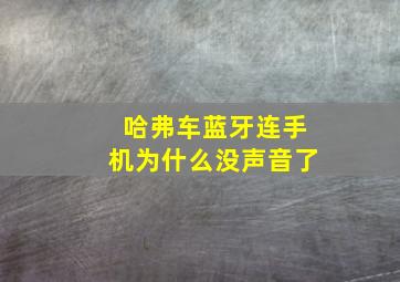 哈弗车蓝牙连手机为什么没声音了