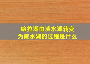 哈拉湖由淡水湖转变为咸水湖的过程是什么