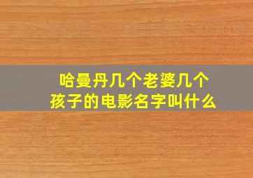 哈曼丹几个老婆几个孩子的电影名字叫什么