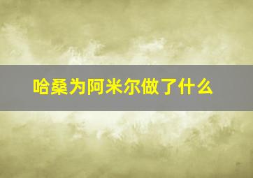 哈桑为阿米尔做了什么