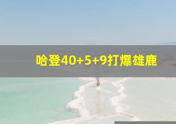 哈登40+5+9打爆雄鹿