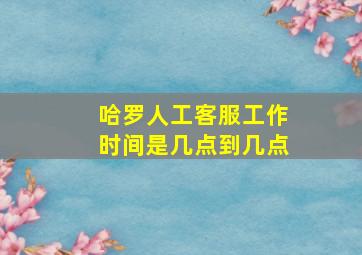 哈罗人工客服工作时间是几点到几点