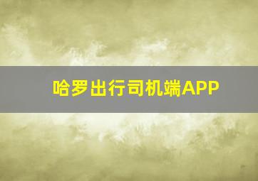 哈罗出行司机端APP