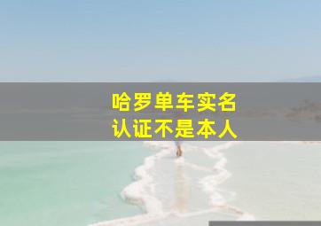 哈罗单车实名认证不是本人