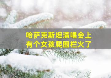 哈萨克斯坦演唱会上有个女孩爬围栏火了