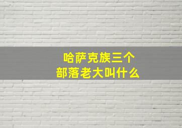 哈萨克族三个部落老大叫什么