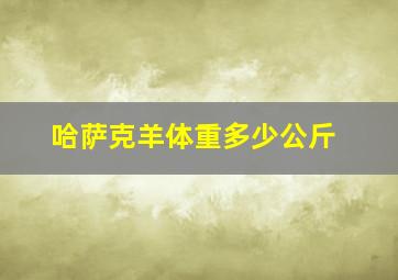 哈萨克羊体重多少公斤