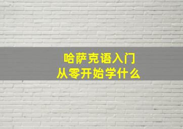 哈萨克语入门从零开始学什么