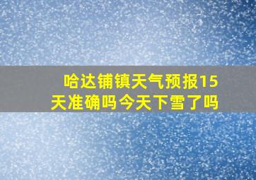 哈达铺镇天气预报15天准确吗今天下雪了吗