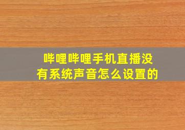 哔哩哔哩手机直播没有系统声音怎么设置的