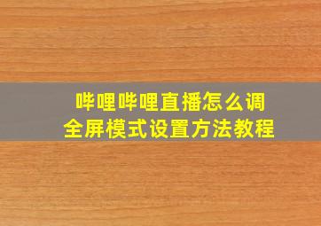 哔哩哔哩直播怎么调全屏模式设置方法教程