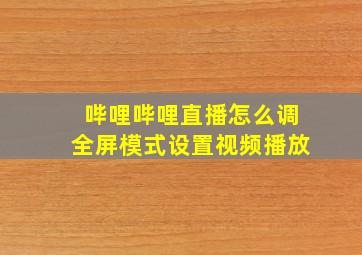 哔哩哔哩直播怎么调全屏模式设置视频播放