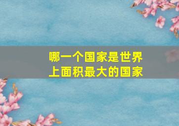 哪一个国家是世界上面积最大的国家