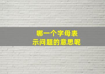 哪一个字母表示问题的意思呢