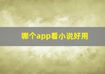 哪个app看小说好用