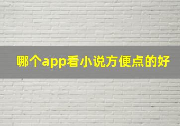 哪个app看小说方便点的好