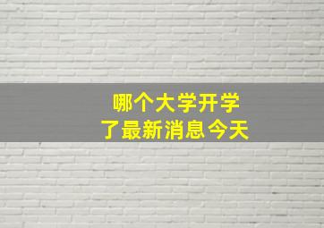 哪个大学开学了最新消息今天