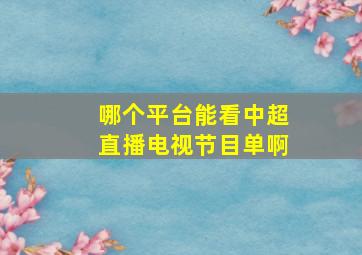 哪个平台能看中超直播电视节目单啊