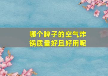 哪个牌子的空气炸锅质量好且好用呢