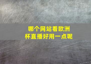 哪个网站看欧洲杯直播好用一点呢