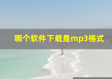 哪个软件下载是mp3格式