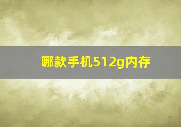 哪款手机512g内存