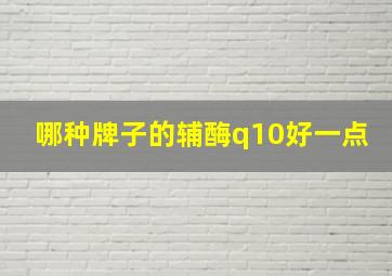 哪种牌子的辅酶q10好一点