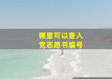 哪里可以查入党志愿书编号