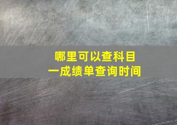 哪里可以查科目一成绩单查询时间