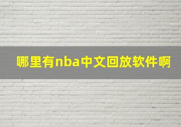 哪里有nba中文回放软件啊