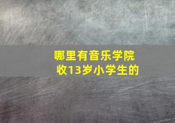 哪里有音乐学院收13岁小学生的