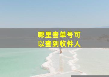 哪里查单号可以查到收件人